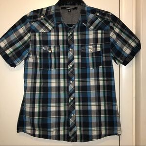 Cool Plaid Carbon ButtonDown SzM